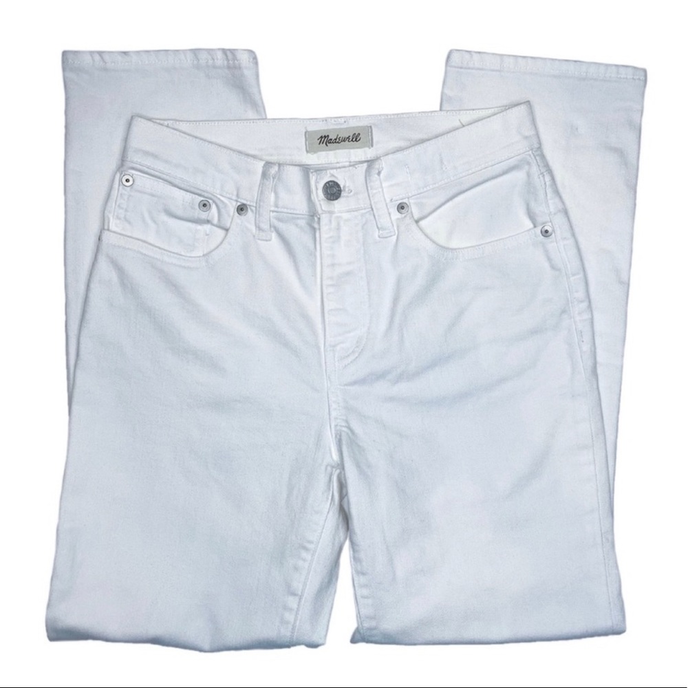 Madewell White Straight Leg Jeans